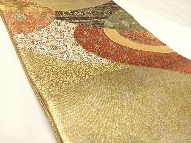 平和屋着物◎太鼓柄袋帯　有栖川文様　金糸　正絹　逸品　AABK0905yx