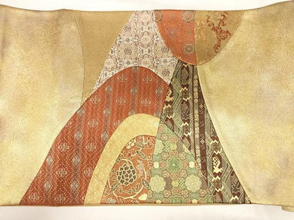 平和屋着物◎太鼓柄袋帯　有栖川文様　金糸　正絹　逸品　AABK0905yx