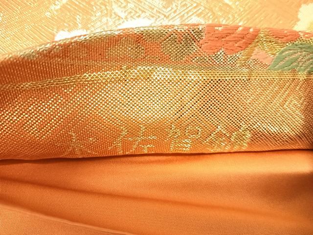 平和屋着物◎本佐賀錦　六通柄袋帯　唐織　花丸文　金糸　正絹　逸品　AABK0909yx