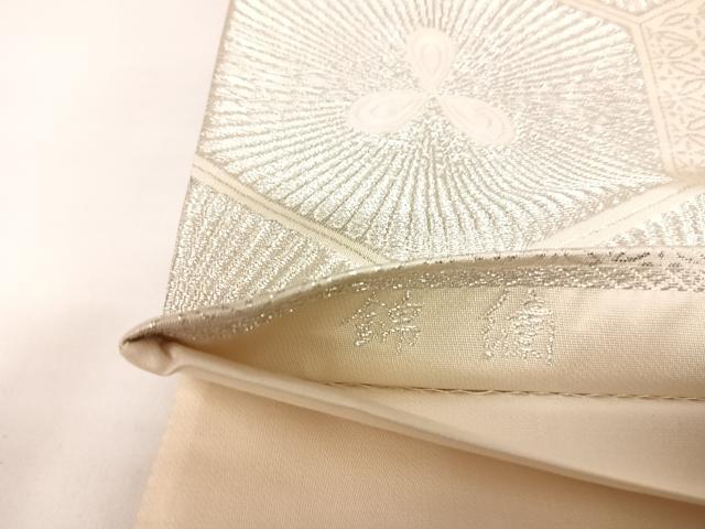 平和屋着物◎六通柄袋帯　唐織　錦繍　亀甲松文　銀糸　正絹　逸品　AABK0913yx