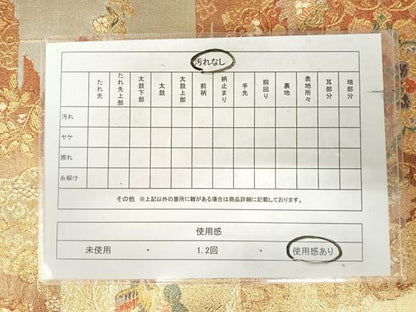 平和屋着物◎佐賀錦　六通柄袋帯　鳳凰花文　金銀糸　正絹　逸品　AABK0921yx