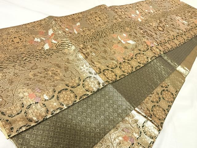 平和屋着物◎佐賀錦　六通柄袋帯　唐織　花鳥文　金銀糸　正絹　逸品　AABK0922yx