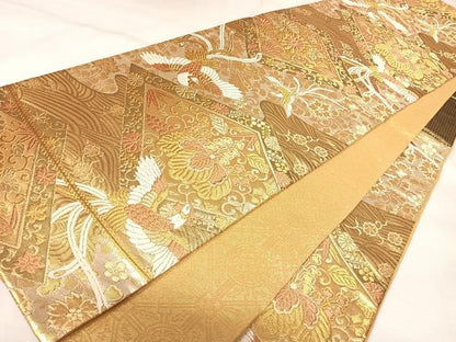 平和屋着物◎佐賀錦　六通柄袋帯　唐織　鳳凰桐文　金銀糸　鈴乃屋扱い　正絹　逸品　AABK0924yx