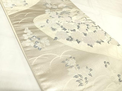 平和屋着物◎六通柄袋帯　唐織　草花松文　金銀糸　正絹　逸品　AABK0942yx