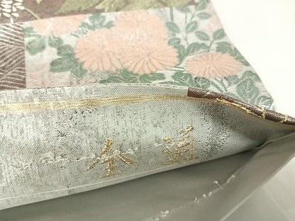 平和屋着物◎江戸琳派の創始的絵師　酒井抱一　全通柄袋帯　唐織　草花文　金銀糸　正絹　逸品　AABK0943yx