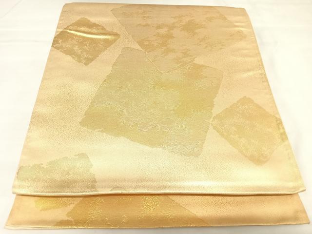 平和屋着物◎六通柄袋帯　色紙文　金糸　正絹　逸品　AABK0948yx
