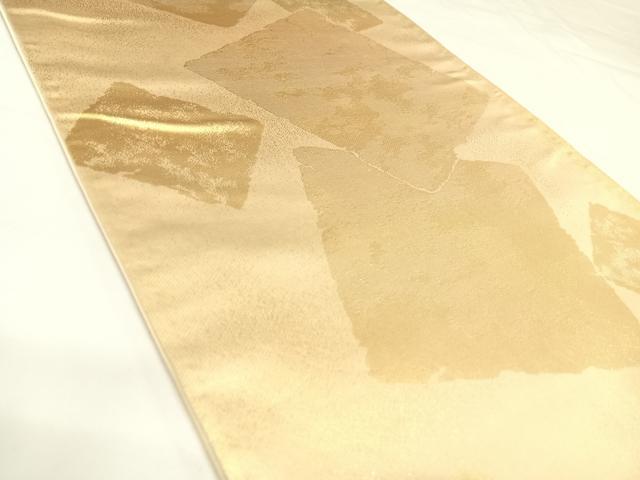 平和屋着物◎六通柄袋帯　色紙文　金糸　正絹　逸品　AABK0948yx