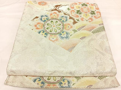 平和屋着物◎佐賀錦　六通柄袋帯　鳳凰正倉院花文　金銀糸　正絹　逸品　AABK0952yx
