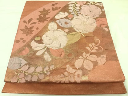平和屋着物◎太鼓柄袋帯　辻が花　金糸　正絹　逸品　AABK0966yx