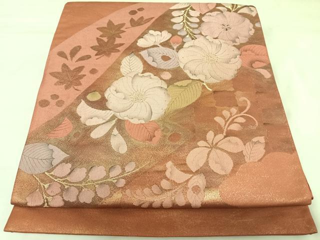 平和屋着物◎太鼓柄袋帯　辻が花　金糸　正絹　逸品　AABK0966yx