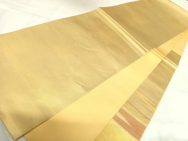 平和屋着物◎太鼓柄袋帯　霞文　金糸　正絹　逸品　AABK0969yx