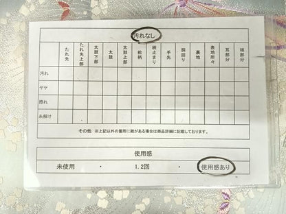 平和屋着物◎六通柄袋帯　唐織　水辺の詩　蝶　金銀糸　正絹　逸品　AABK0987yx
