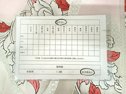 平和屋着物◎六通柄袋帯　唐織　流水花文　銀糸　正絹　逸品　AABK0991yx