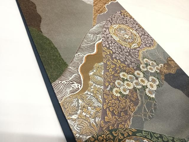 平和屋着物◎六通柄袋帯　唐織　山重正倉文　金銀糸　正絹　逸品　AABK0994yx