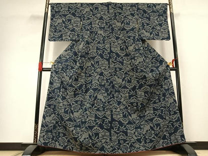 平和屋着物●上質な紬　松竹梅　正絹　逸品　AABK1001fy