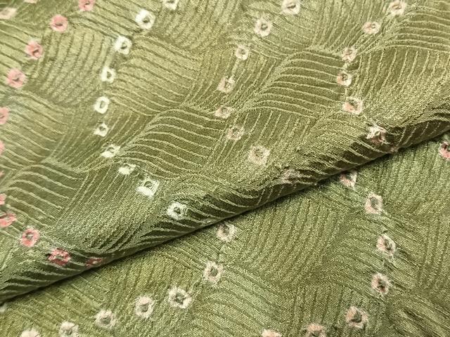 平和屋着物●上質な小紋　総絞り　流水文　暈し染め　ロング丈　正絹　逸品　AABK1002fy