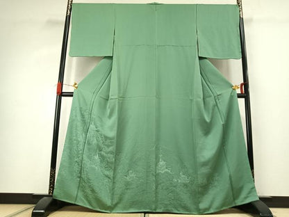 平和屋着物●色留訪問着　祇園祭　浅緑色　正絹　逸品　AABK1003fy