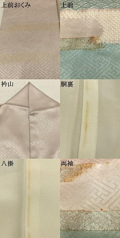 平和屋着物●訪問着　絞り　刺繍　霞取り吉祥文　銀彩　正絹　逸品　AABK1005fy
