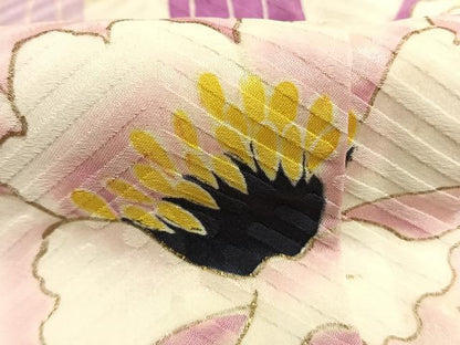 平和屋着物●豪華振袖　草花文　暈し染め　金彩　正絹　逸品　AABK1011fy