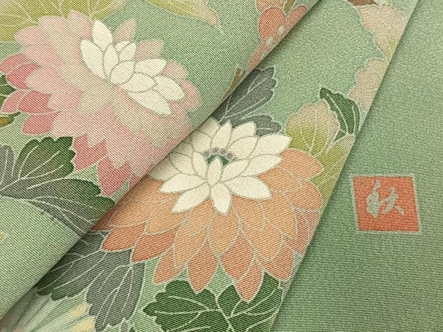 平和屋着物●訪問着　友禅　作家物　草花文　暈し染め　正絹　逸品　AABK1012fy