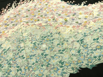平和屋着物●本加賀友禅作家　百貫華峰　黒留袖　枝梅文　暈し染め　正絹　逸品　AABK1014fy