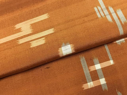 平和屋着物●上質な紬　絣文様　正絹　逸品　AABK1016fy
