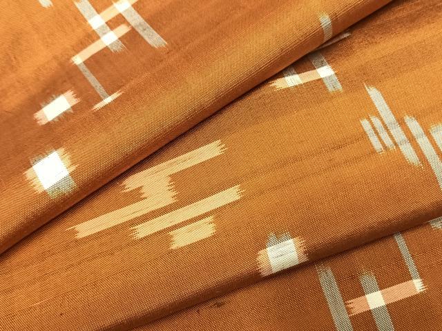 平和屋着物●上質な紬　絣文様　正絹　逸品　AABK1016fy