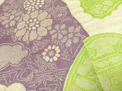 平和屋着物●豪華振袖　総絞り　草花文　正絹　逸品　AABK1017fy