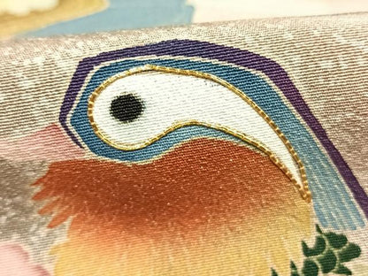 平和屋着物●豪華黒留袖　駒刺繍　花鳥文　暈し染め　金彩　正絹　逸品　未使用　AABK1019fy