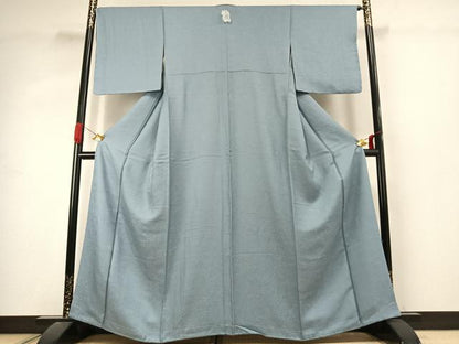 平和屋着物●上質な色無地　草花地紋　秘色色　正絹　逸品　未使用　AABK1021fy