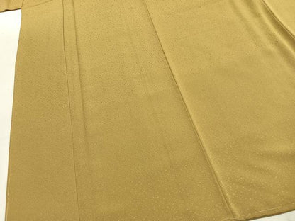 平和屋着物●上質な色無地　霞地紋　芥子色　正絹　逸品　未使用　AABK1022fy