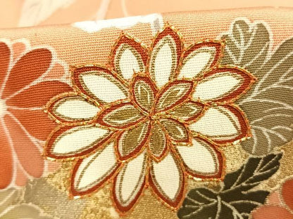 平和屋着物●創業460年・千總　訪問着　駒刺繍　草花文　暈し染め　金彩　正絹　逸品　AABK1025fy