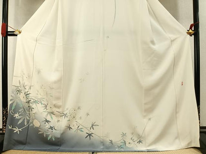 平和屋着物●加賀友禅　松田風華　訪問着　枝花文　暈し染め　ますいわ屋扱い　証紙・色紙付き　ロング丈　正絹　逸品　AABK1029fy
