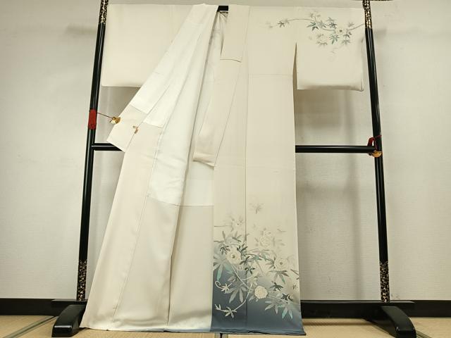 平和屋着物●加賀友禅　松田風華　訪問着　枝花文　暈し染め　ますいわ屋扱い　証紙・色紙付き　ロング丈　正絹　逸品　AABK1029fy
