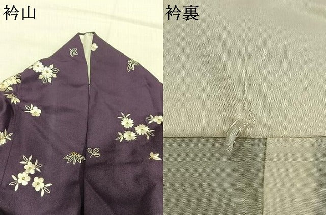 平和屋着物●訪問着　総刺繍　草花文　暈し染め　金糸　ロング丈　正絹　逸品　AABK1030fy