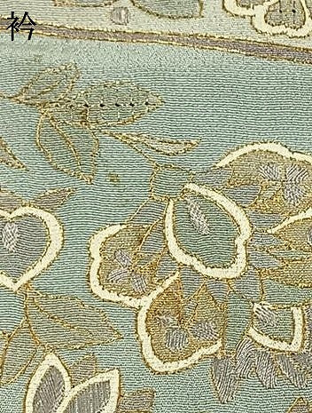 平和屋着物●訪問着　中国三大刺繍　汕頭刺繍　スワトウ刺繍　総刺繍　吉祥花文　暈し染め　金糸　正絹　逸品　AABK1031fy