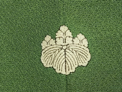 平和屋着物●上質な色無地　松葉色　正絹　逸品　AABK1034fy