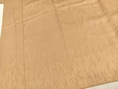 平和屋着物●上質な色無地　よろけ縞地紋　飴色　正絹　逸品　AABK1038fy