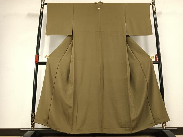 平和屋着物●上質な色無地　梅幸茶色　正絹　逸品　AABK1040fy
