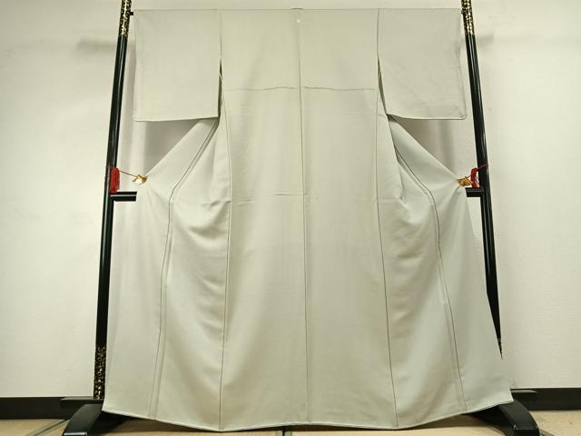 平和屋着物●上質な色無地　白緑色　正絹　逸品　AABK1041fy