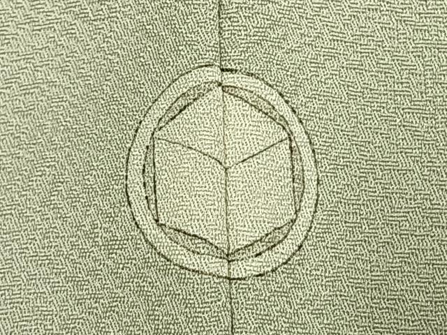 平和屋着物●上質な色無地　白緑色　正絹　逸品　AABK1041fy