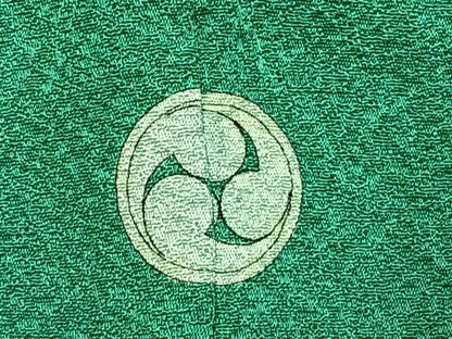 平和屋着物●上質な色無地　翡翠色　反端付き　正絹　逸品　AABK1042fy