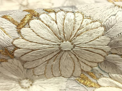 平和屋着物●豪華色留袖　総刺繍　草花文　暈し染め　金糸　正絹　逸品　AABK1048fy