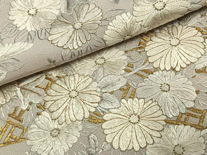 平和屋着物●豪華色留袖　総刺繍　草花文　暈し染め　金糸　正絹　逸品　AABK1048fy