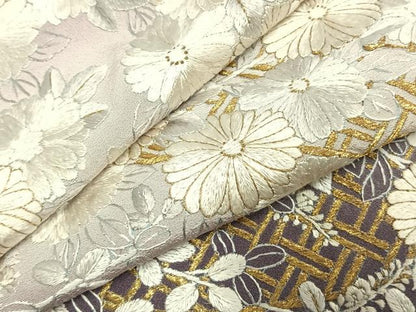 平和屋着物●豪華色留袖　総刺繍　草花文　暈し染め　金糸　正絹　逸品　AABK1048fy