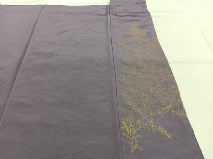 平和屋着物●豪華色留袖　総刺繍　草花文　暈し染め　金糸　正絹　逸品　AABK1048fy