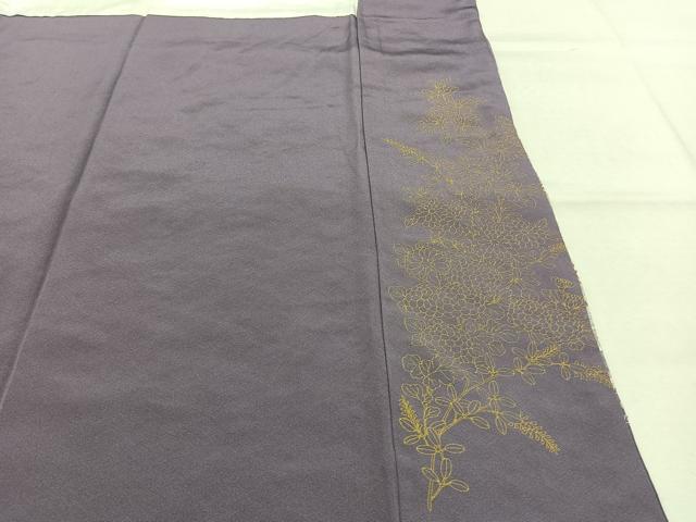 平和屋着物●豪華色留袖　総刺繍　草花文　暈し染め　金糸　正絹　逸品　AABK1048fy