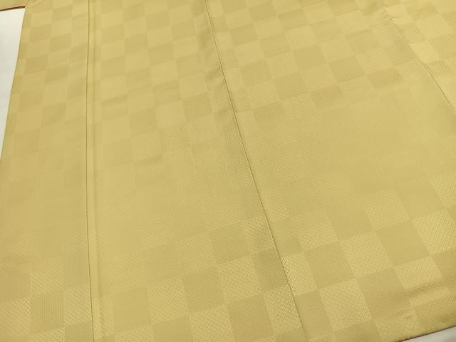 平和屋着物●小振袖　二尺袖　冊子花文　金彩　洗える着物　AABK1054fy