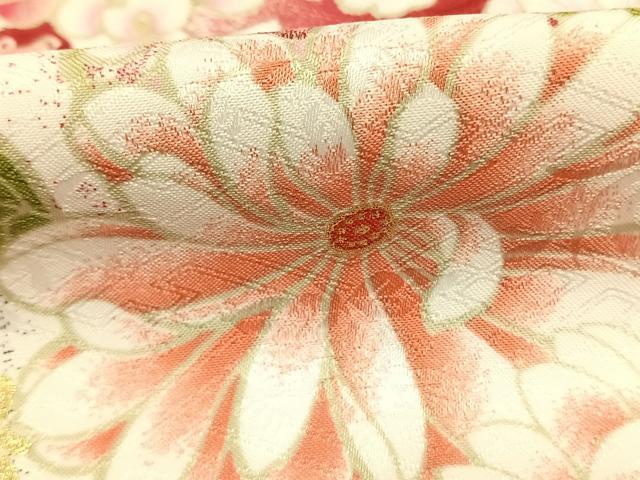 平和屋着物●H・L（アッシュエル）　HENRI-LUC CHAPUIS　小振袖　二尺袖　草花文　暈し染め　金彩　洗える着物　AABK1055fy