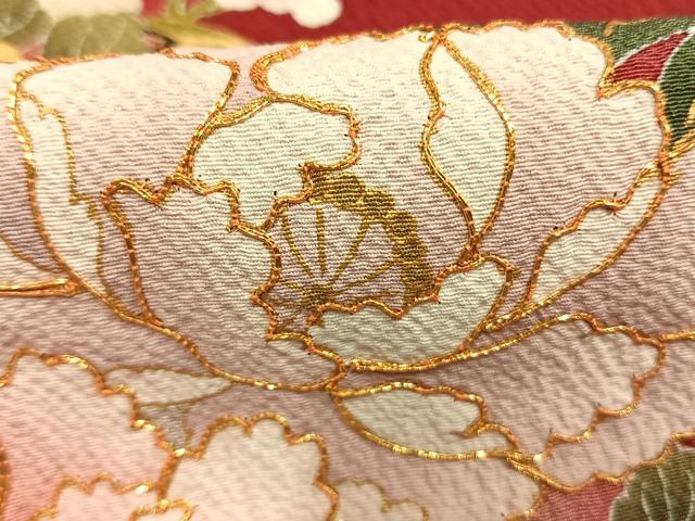 平和屋着物●豪華振袖　駒刺繍　草花毬文　暈し染め　金彩　正絹　逸品　AABK1056fy